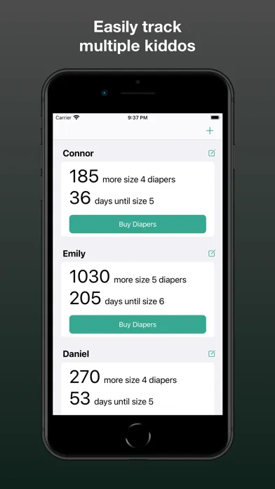 Diaper Alerts for growing baby Screenshots