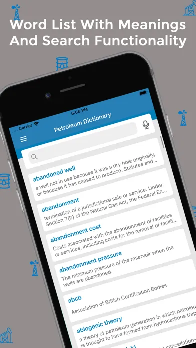 Tangkapan skrin Petroleum Dictionary - Offline