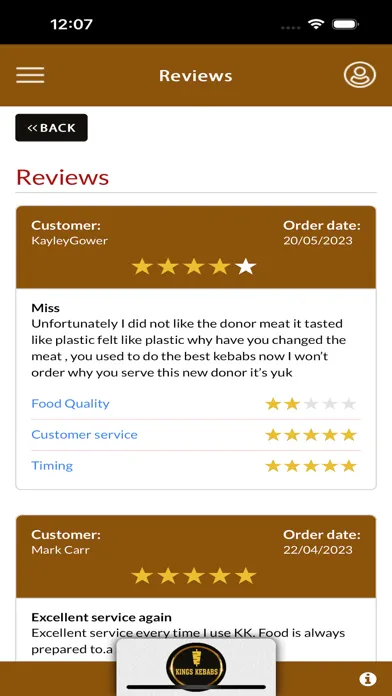 Kings Kebabs Borehamwood 스크린샷
