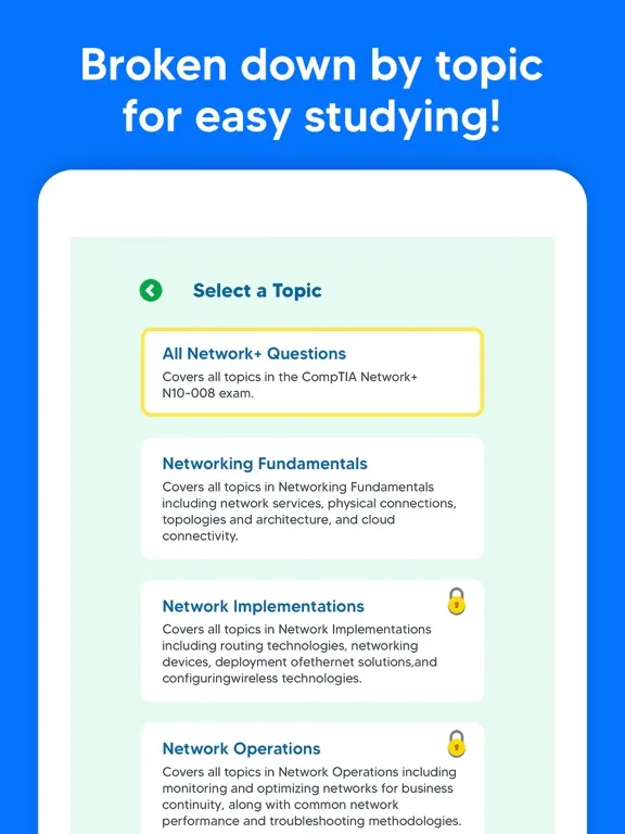 CompTIA Network+ Exam Prep Pro iPad 应用截图