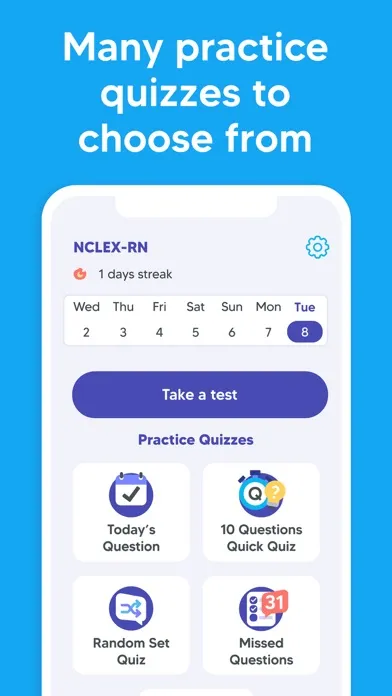 Capturas de tela do NCLEX RN & PN Exam Prep Test