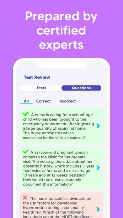 Capturas de tela do NCLEX RN & PN Exam Prep Test