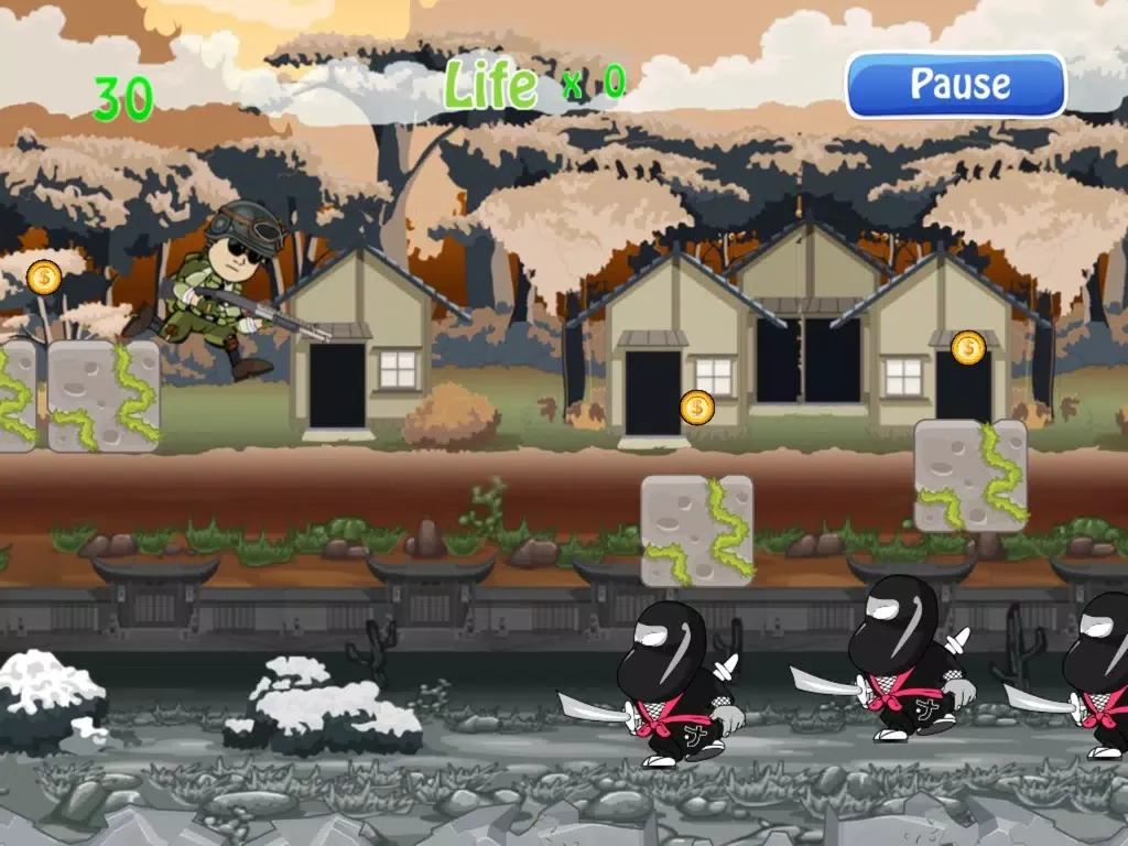 Navy SEALs vs Ninja Kiwi Throwers - A mini tactical assault shooter game iPad  स्क्रीनशॉट