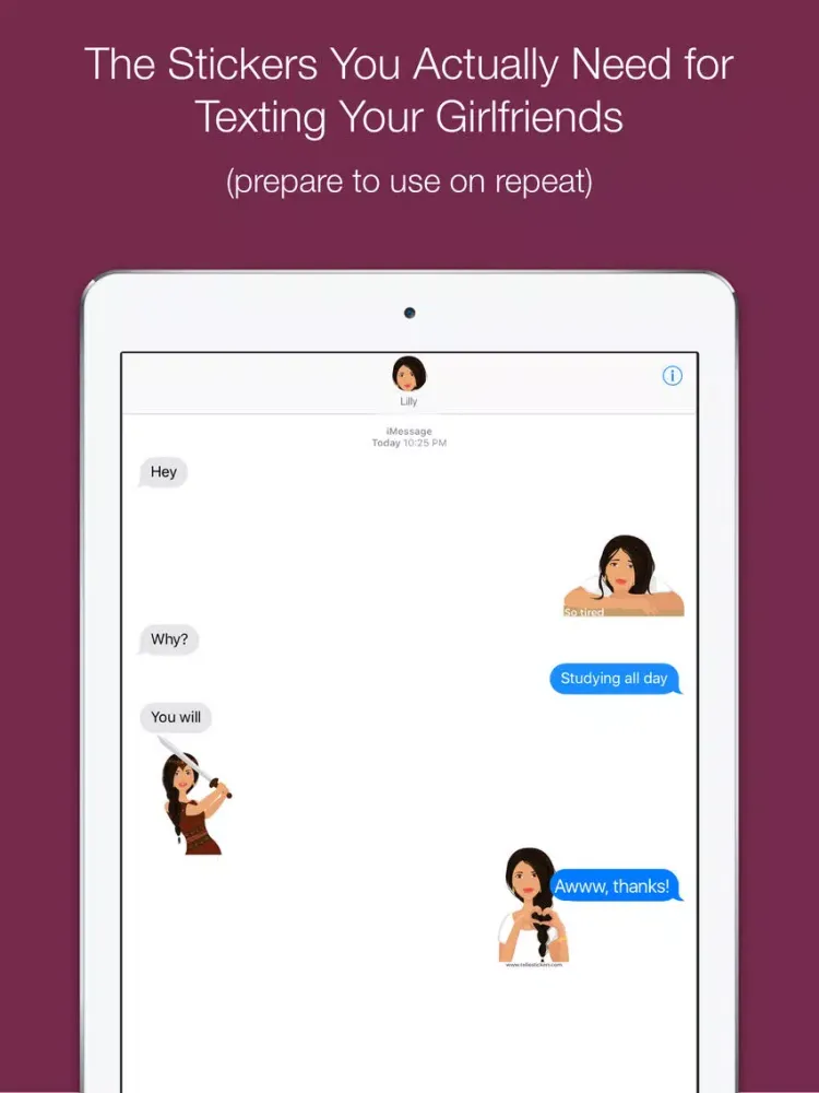 Скриншоты Telle-Lilly: Chic stickers for women & girl talk iPad 
