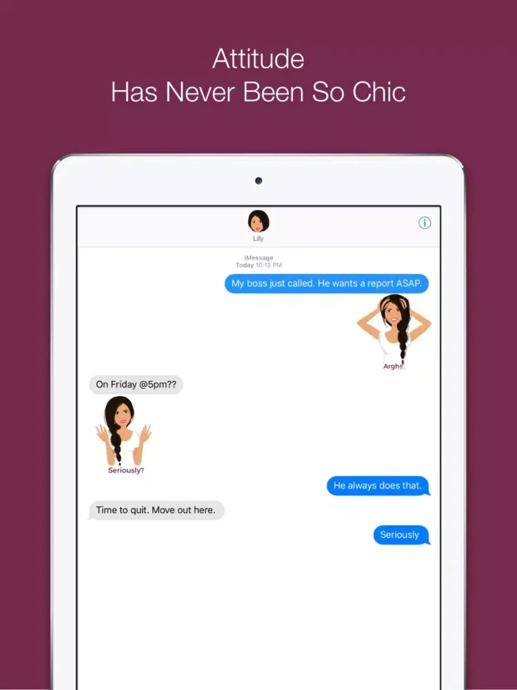 Скриншоты Telle-Lilly: Chic stickers for women & girl talk iPad 