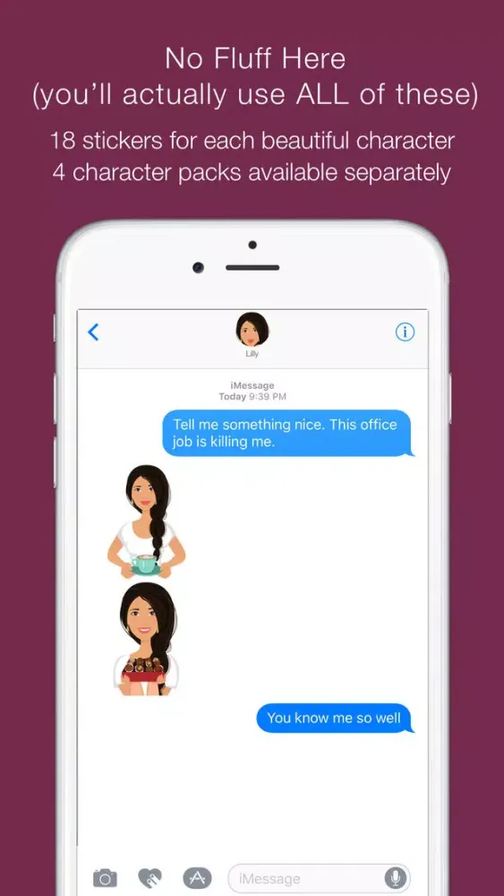 Скриншоты Telle-Lilly: Chic stickers for women & girl talk