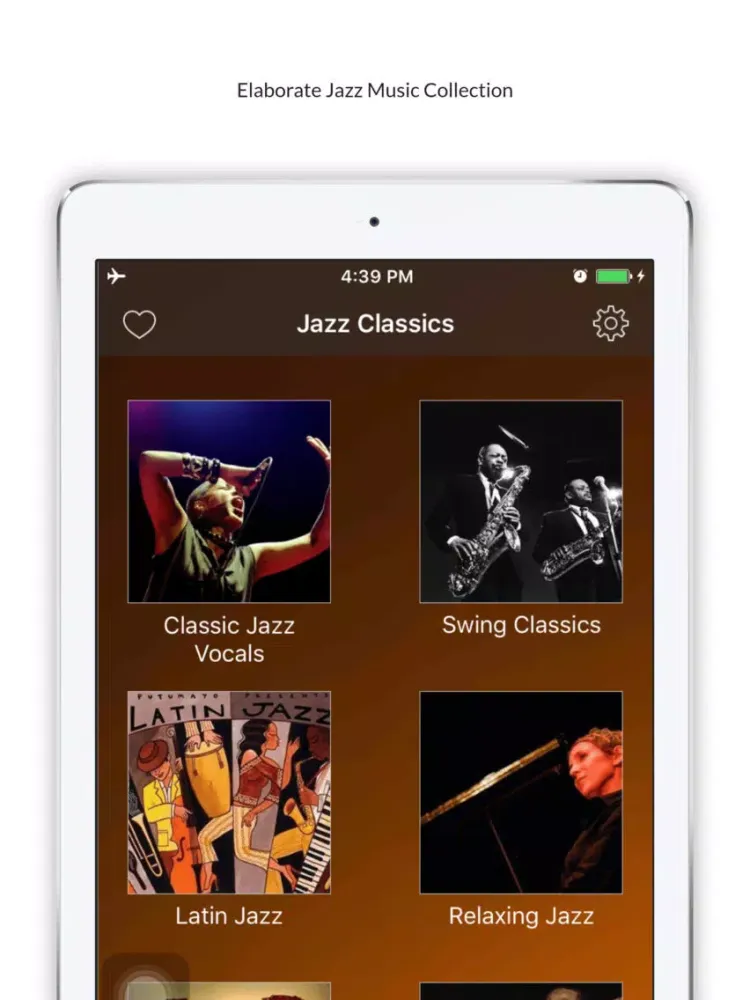 Tangkapan layar Jazz Classics Music iPad 