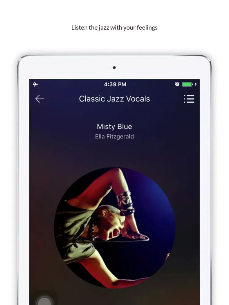 Tangkapan layar Jazz Classics Music iPad 