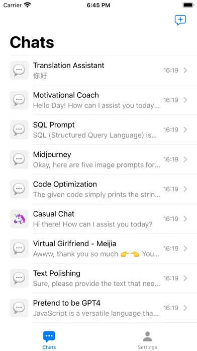 ChatPrompt - AI Open Chats スクリーンショット