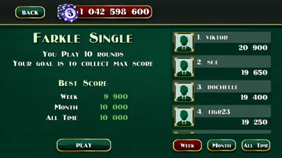 Captures d'écran de Farkle Tournament