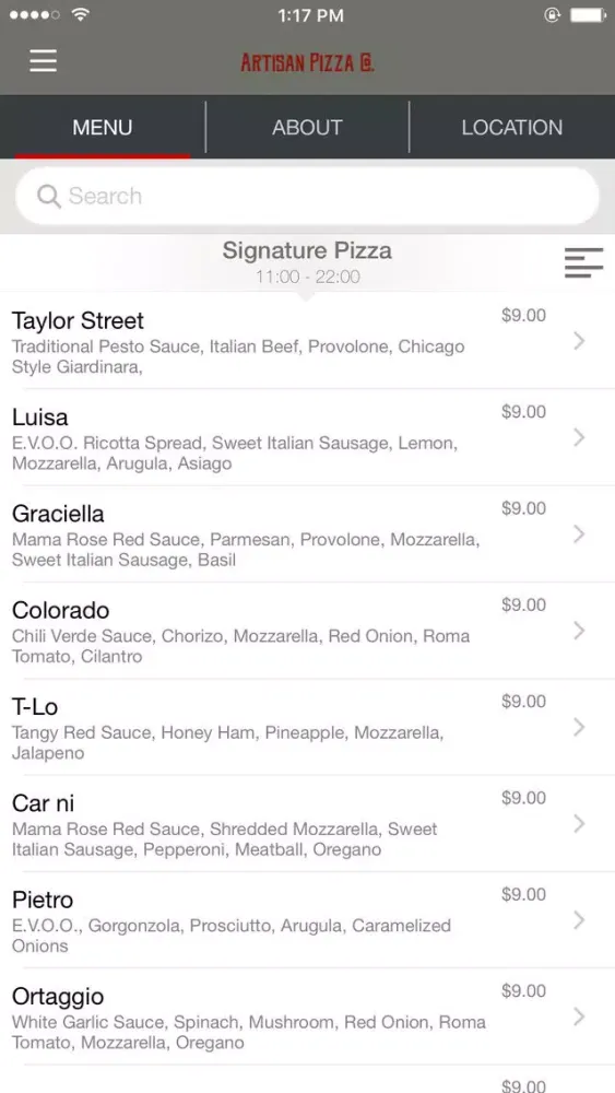 Artisan Pizza Co Screenshots