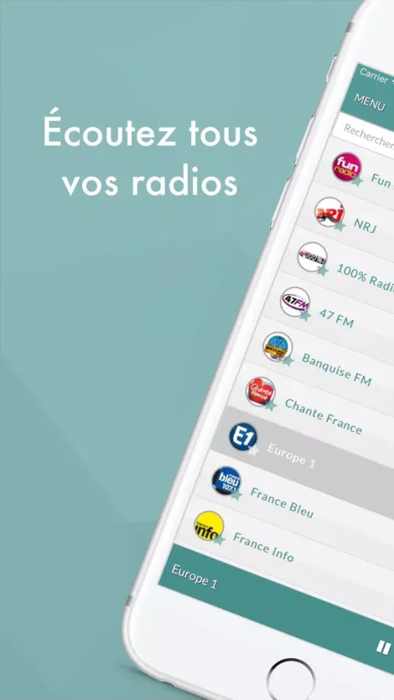 Ảnh chụp màn hình của France Radio FM Live Radio.fr