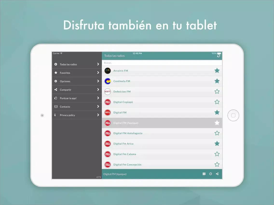 Radio Chile FM - AM Emisoras iPad 应用截图