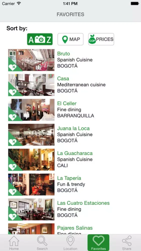 Zrzuty ekranu Best Restaurants Colombia