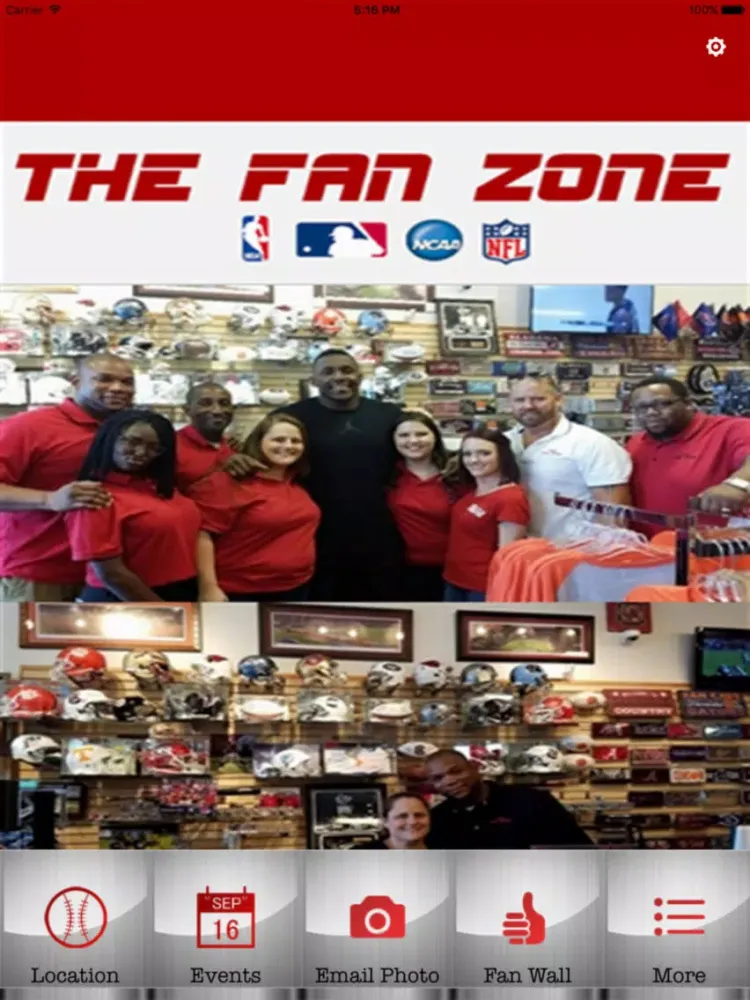 Tangkapan layar The Fan Zone iPad 