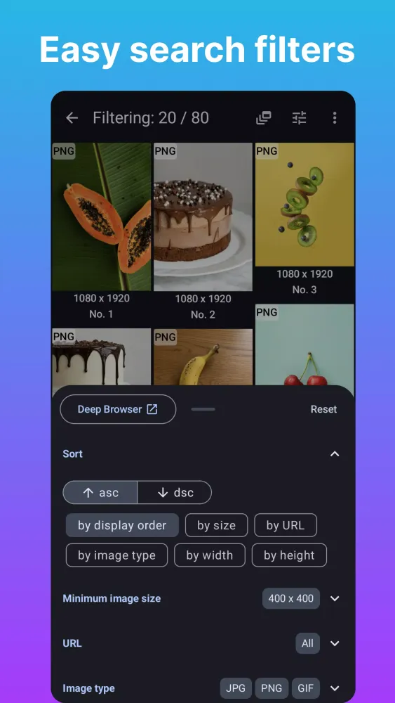 web image search downloader スクリーンショット