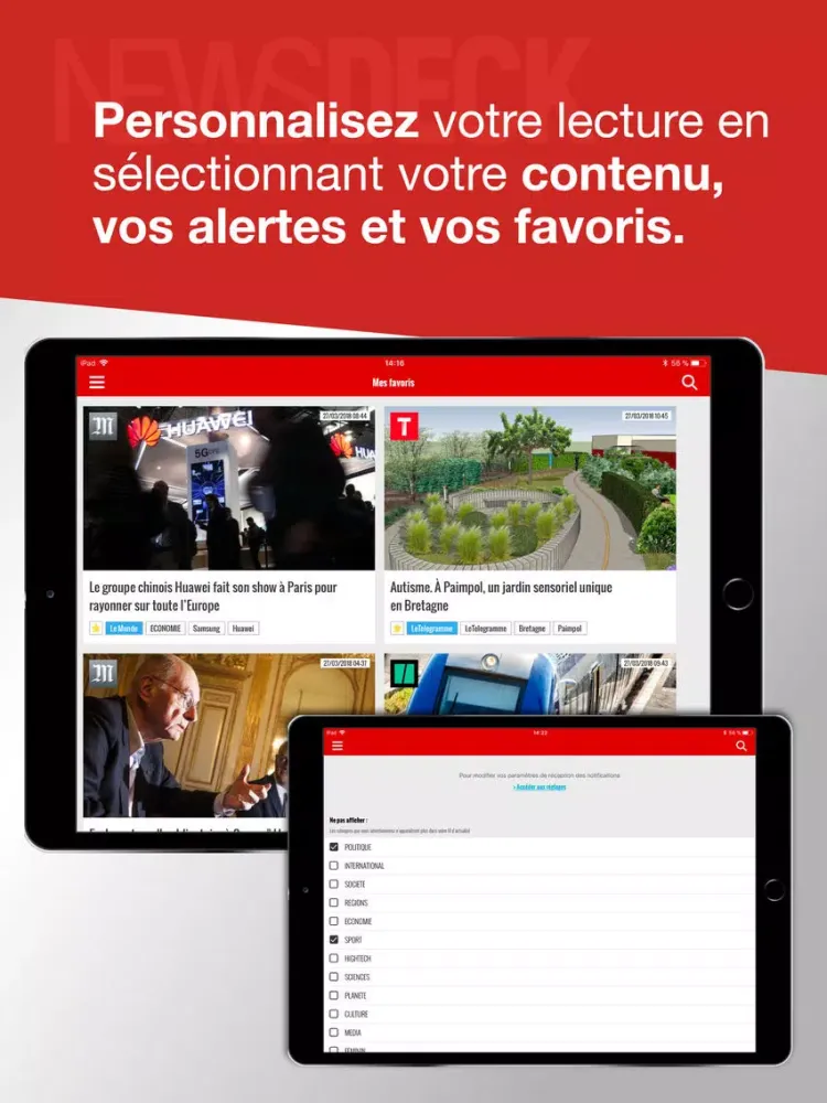 Newsdeck: Actu, News en direct iPad  スクリーンショット
