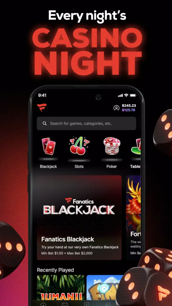 Tangkapan layar Fanatics Sportsbook & Casino