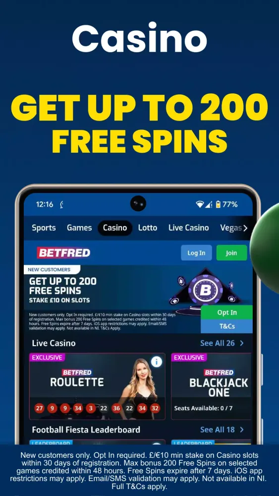 Betfred Sports, Casino & Games Ekran Görüntüleri