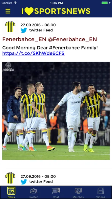Tangkapan layar Sports News - Fenerbahçe SK edition