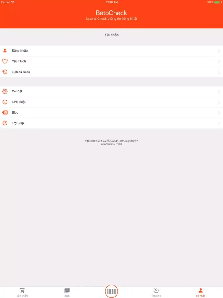 Screenshot di BetoCheck - Hàng Nhật iPad 