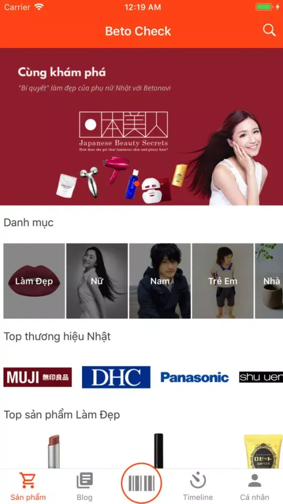 Screenshot di BetoCheck - Hàng Nhật