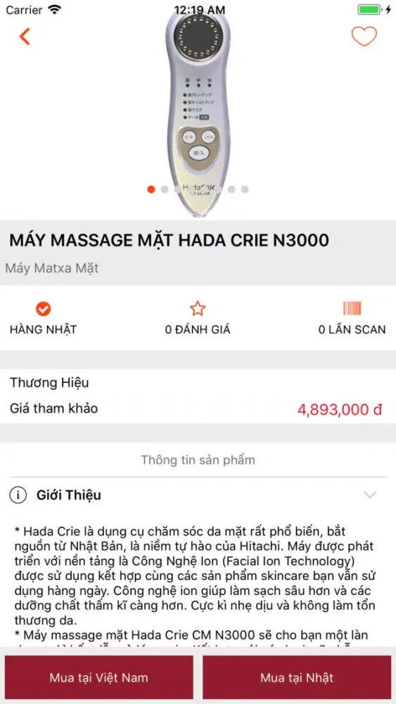 Screenshot di BetoCheck - Hàng Nhật