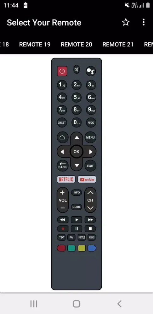 Ảnh chụp màn hình của Haier TV Remote