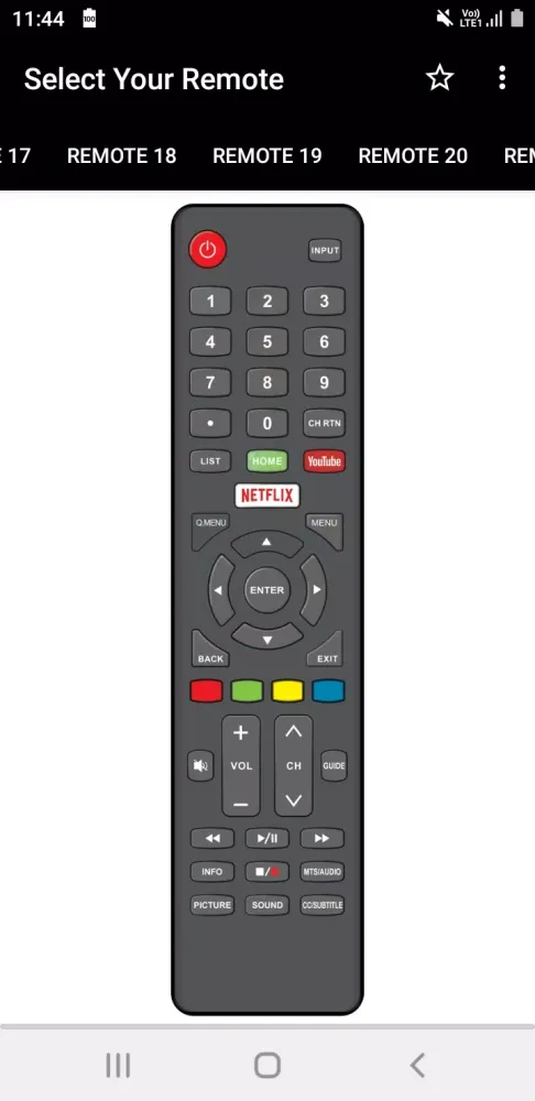 Ảnh chụp màn hình của Haier TV Remote