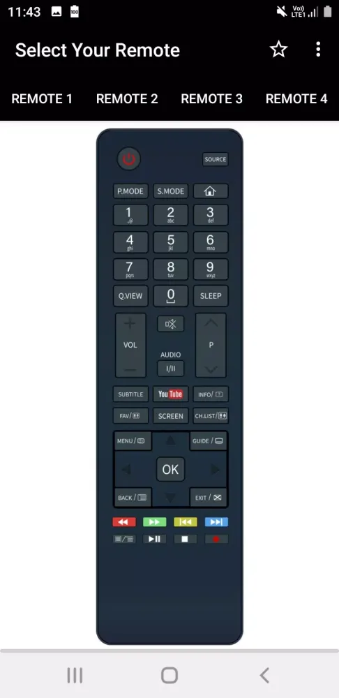 Ảnh chụp màn hình của Haier TV Remote