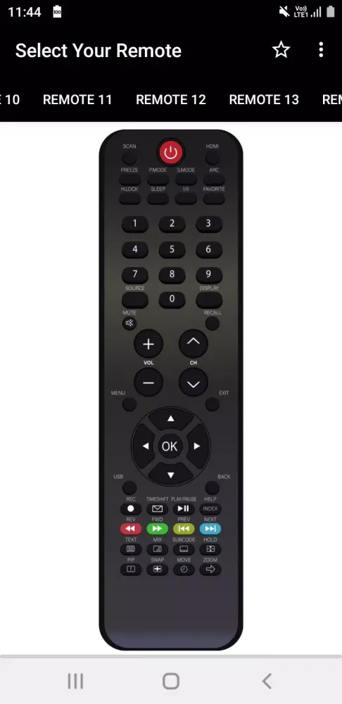Ảnh chụp màn hình của Haier TV Remote