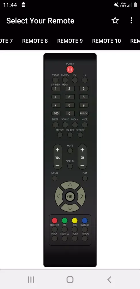 Ảnh chụp màn hình của Haier TV Remote