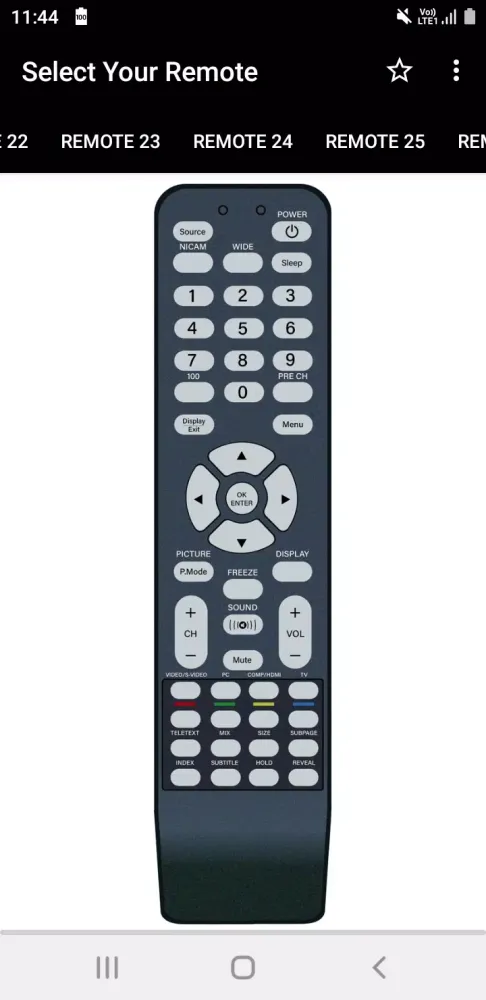 Ảnh chụp màn hình của Haier TV Remote