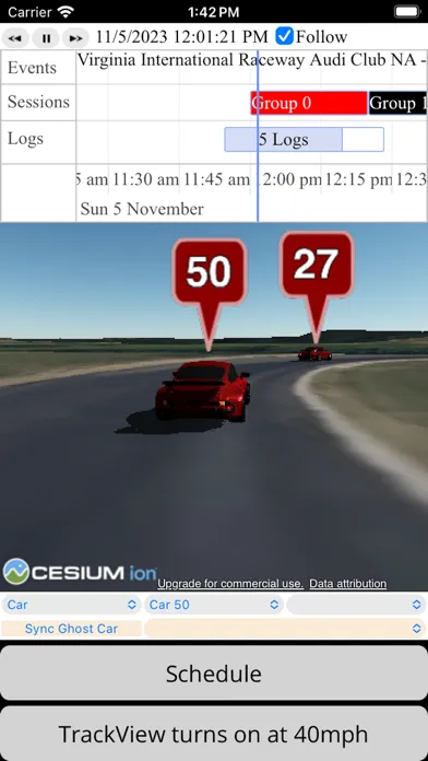 Capturas de tela do BetterLap TrackView