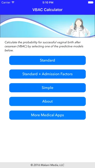 VBAC Calculator - Predict success rates for vaginal birth after cesarean Screenshots