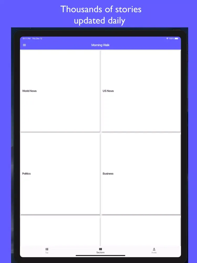 Morning Walk - AI News Reader iPad  Screenshots