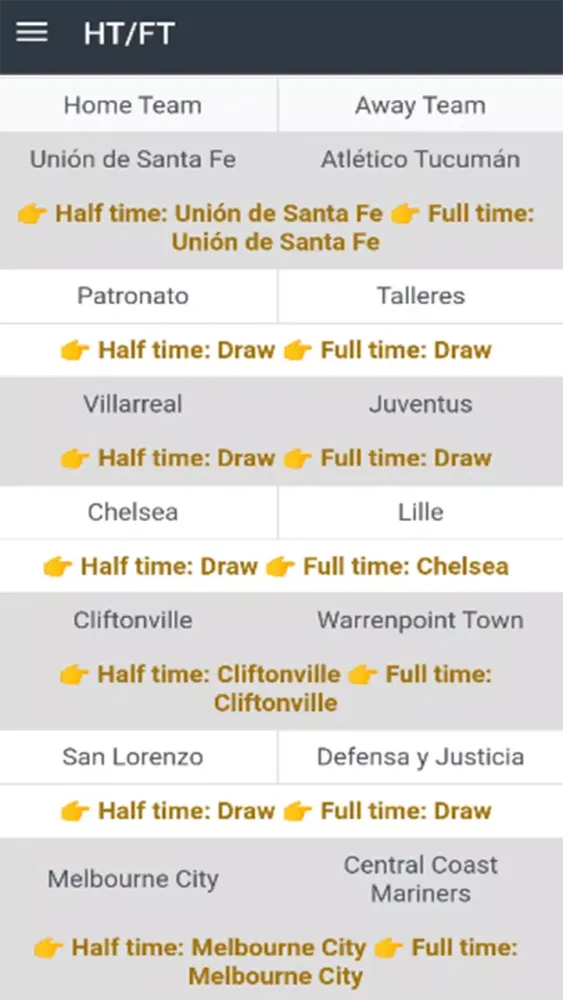 Correct Score 1X2 HT/FT Screenshots