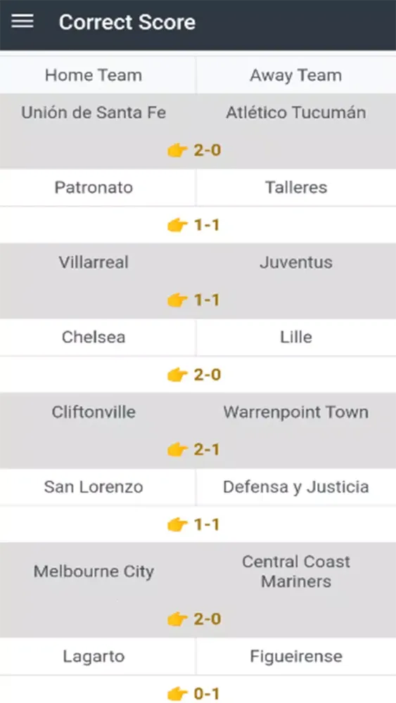 Correct Score 1X2 HT/FT Screenshots