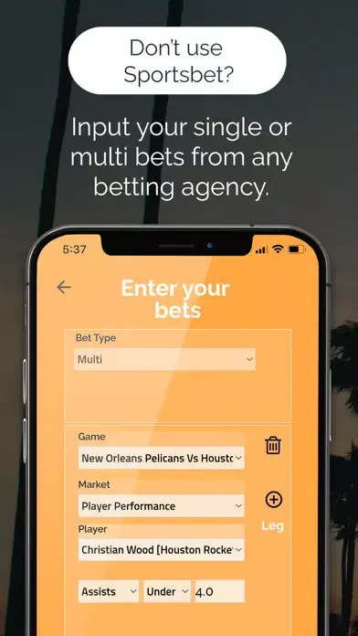 Ảnh chụp màn hình của Bet Track