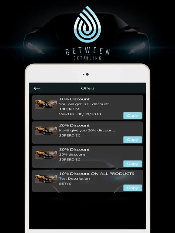 Between Detailing App iPad  Screenshots