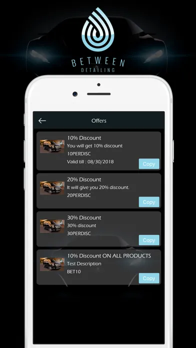 Between Detailing App Screenshots