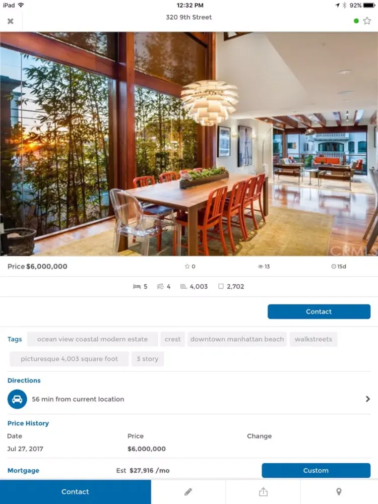 Tangkapan layar Beverly Hills Home Values iPad 