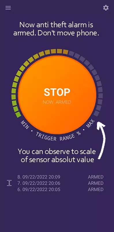 Anti theft mobile alarm سکرین شاٹس