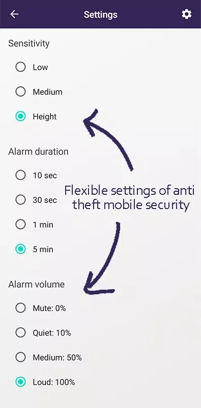 Anti theft mobile alarm سکرین شاٹس
