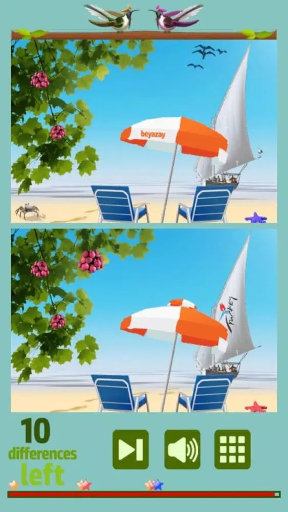 Capturas de tela do Find 10 Differences