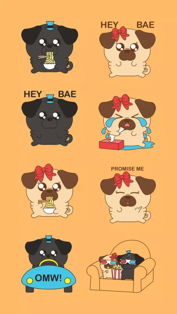 Pug & Puga Domoji 스크린샷