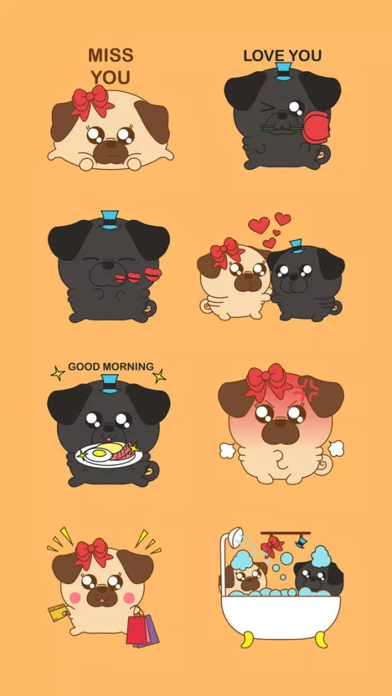 Pug & Puga Domoji 스크린샷