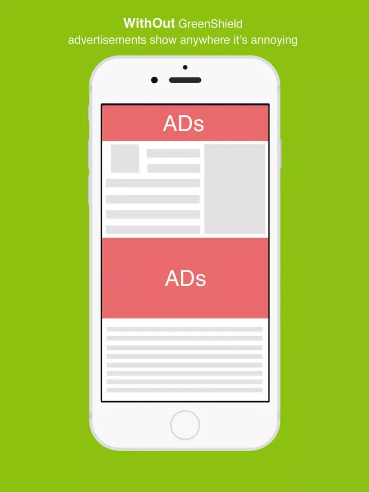 Green Shield Blockr Ads - Pease Browsing for Safari iPad  Screenshots