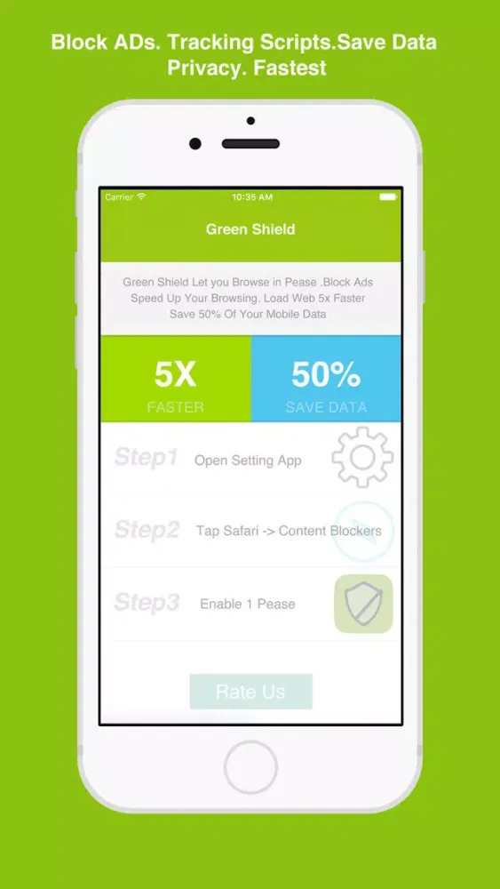 Green Shield Blockr Ads - Pease Browsing for Safari Screenshots