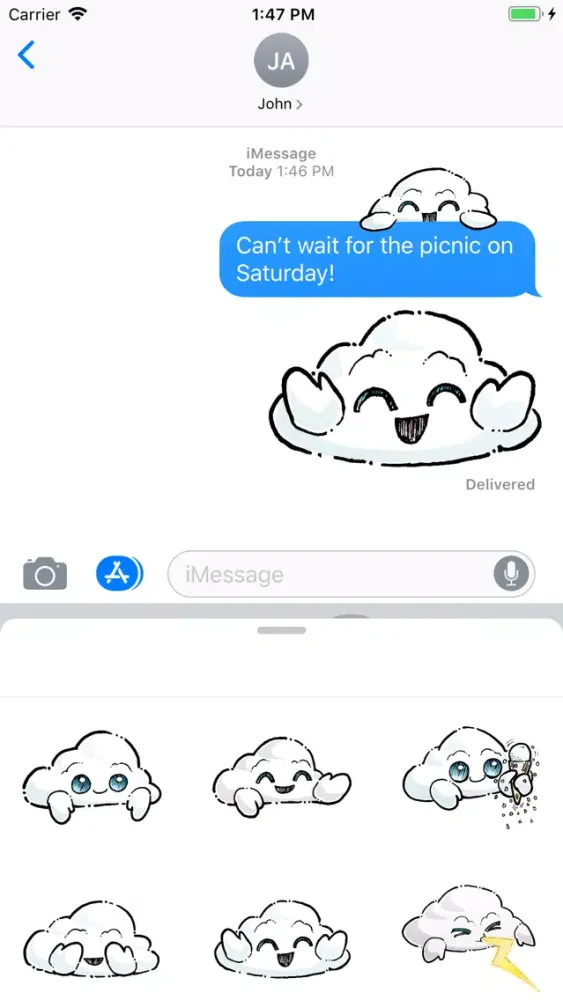 Oliver Cast The Cloud Stickers Screenshots